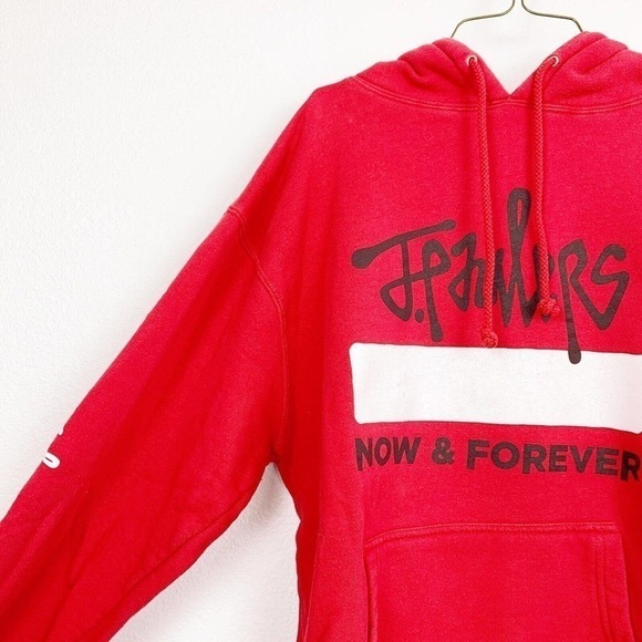 JAKE Paul Paulers Now & Forever Red White Drawstring Hoodie Sweatshirt Medium - Picture 3 of 5
